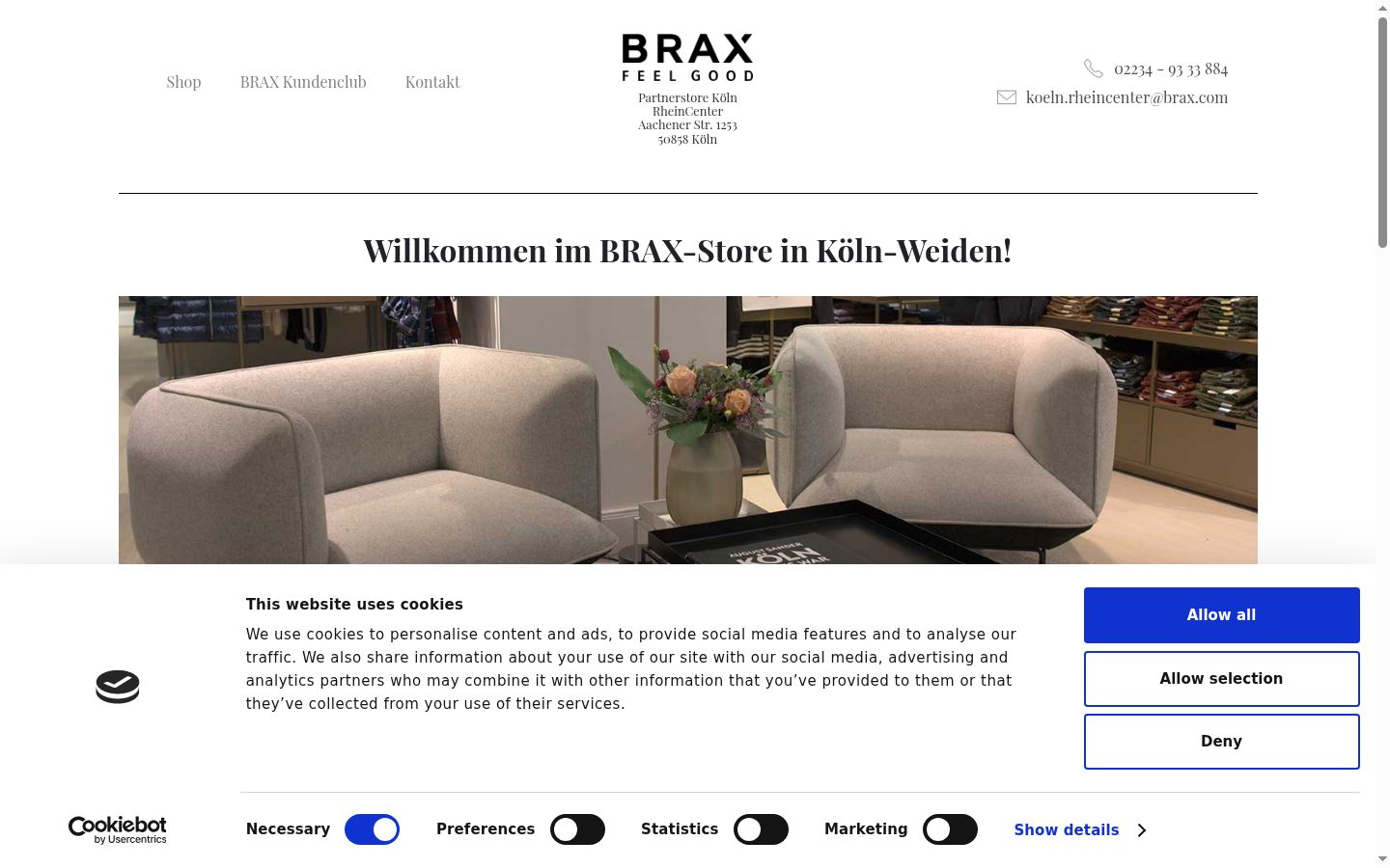 Screenshot of the consent banner shown before any interaction