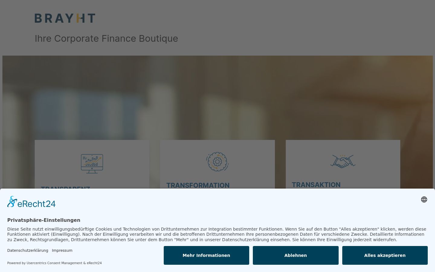 Screenshot of the consent banner shown before any interaction