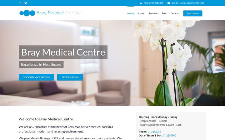 Zrzut ekranu braymedicalcentre.ie