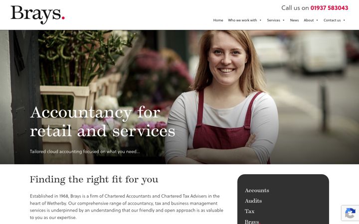 Screenshot ta' braysaccountants.co.uk