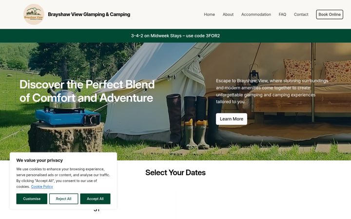 Screenshot ta' brayshawviewcampsite.co.uk