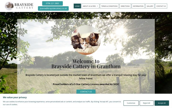 Screenshot of braysidecattery.co.uk