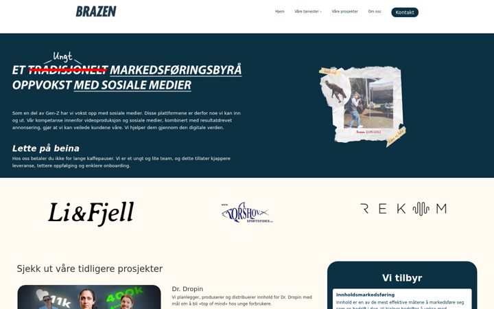 Screenshot of brazen.no