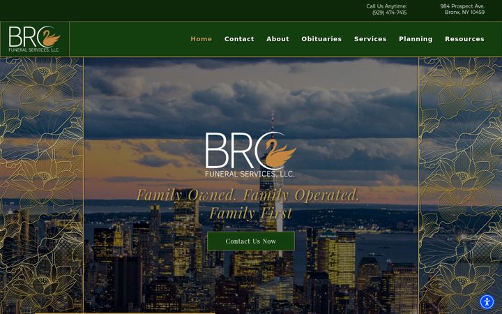 Screenshot of brcfuneralservices.com