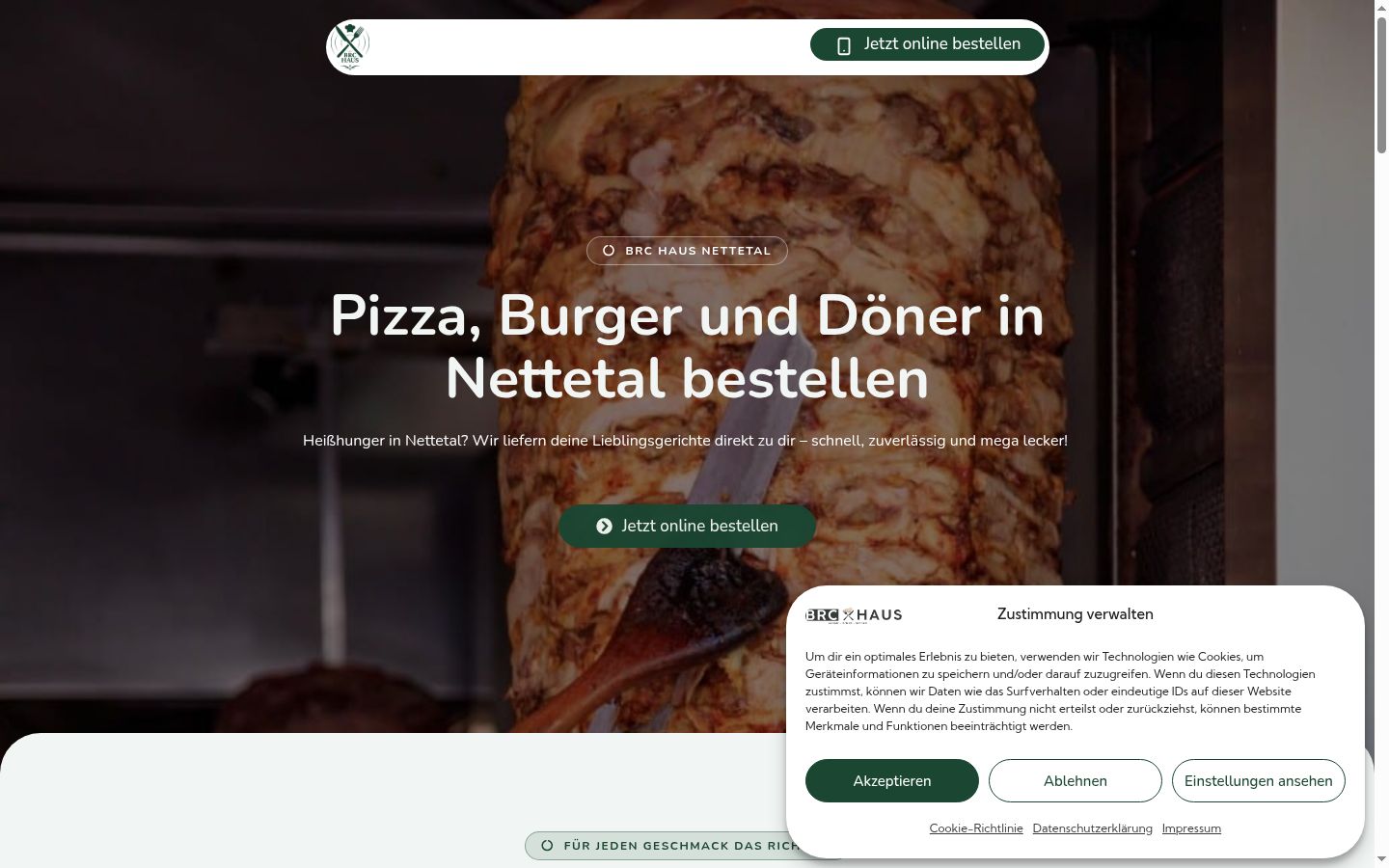 Screenshot of the consent banner shown before any interaction