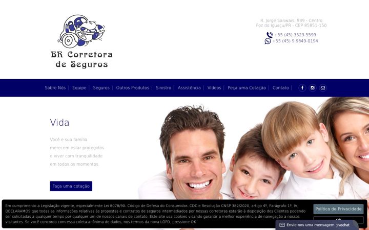 Kuvakaappaus sivustosta brcorretorafoz.com.br
