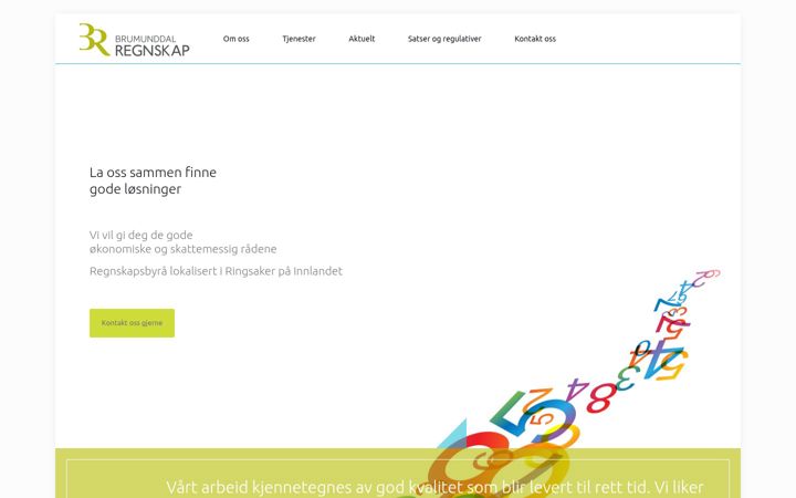 Screenshot of brdal-regnskap.no