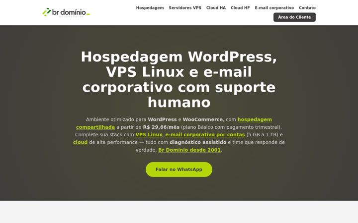 Screenshot of brdominio.com.br
