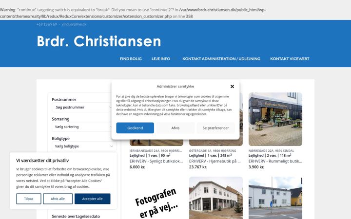 Screenshot of brdr-christiansen.dk