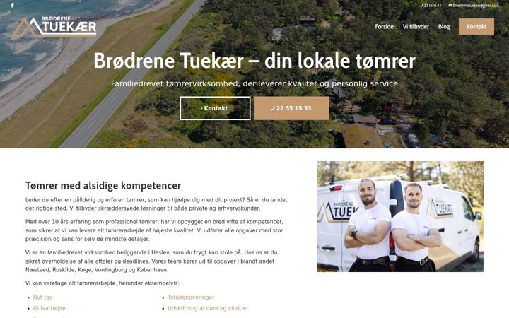 Screenshot of brdrtuekaer.dk