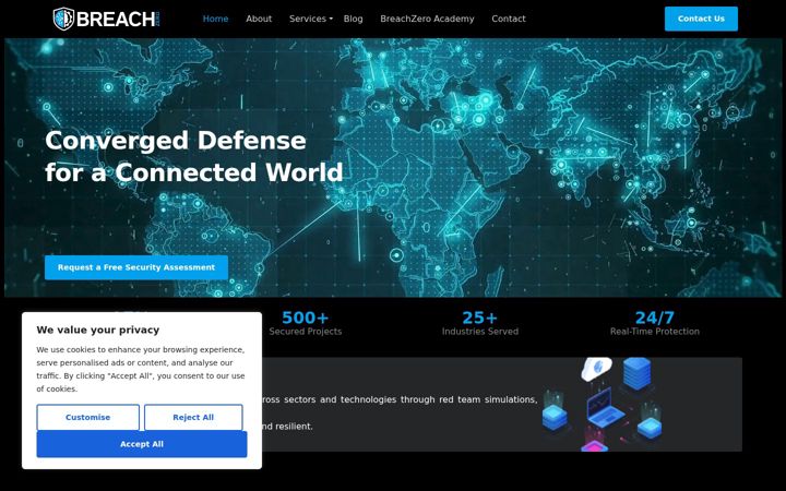 Screenshot of breachzero.io