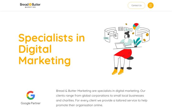 Screenshot of breadandbuttermarketing.co.uk