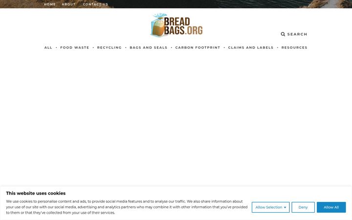Captura de pantalla de breadbags.org