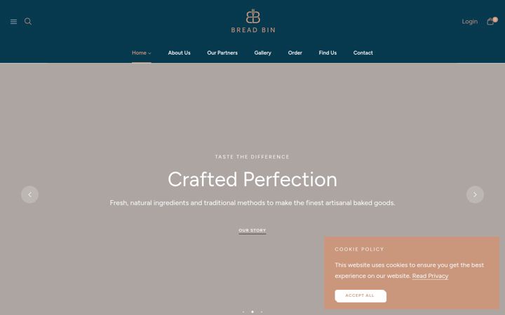 Screenshot of breadbinbakery.co.uk