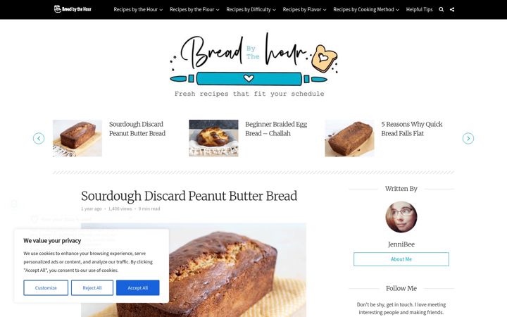 Screenshot of breadbythehour.com