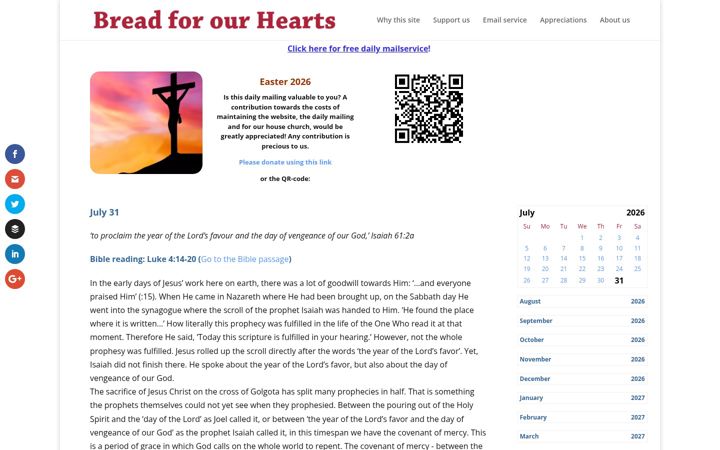 Captura de pantalla de breadforourhearts.org