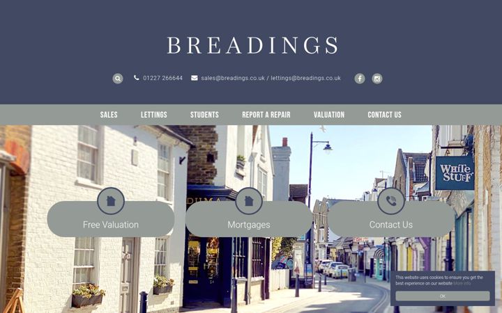 Screenshot of breadings.co.uk
