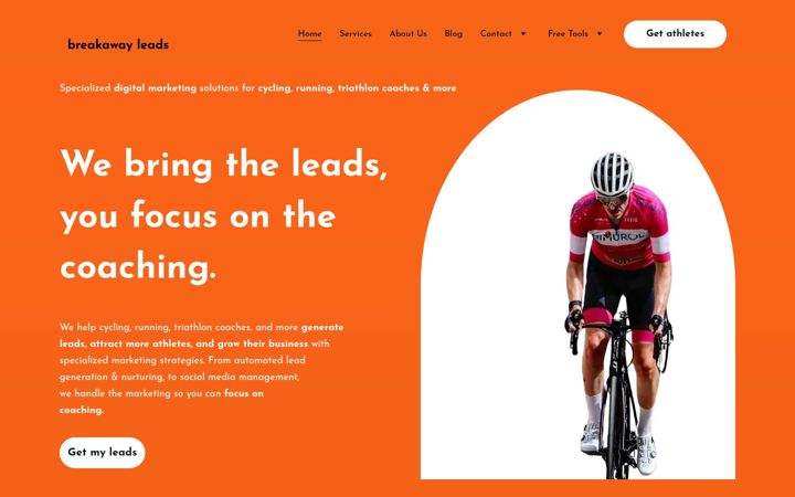 Screenshot of breakawayleads.io