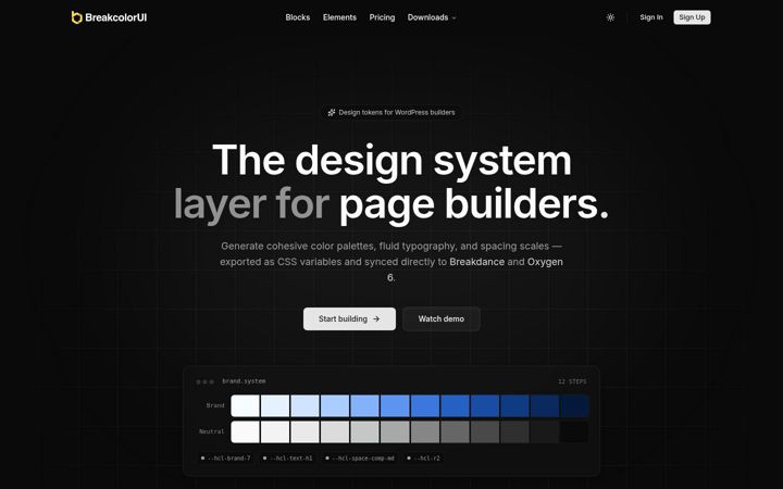 Screenshot of breakcolorui.com