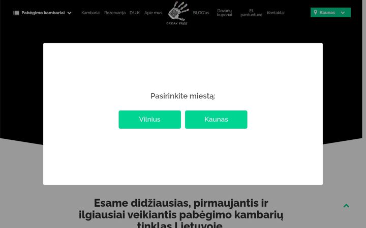 Kuvakaappaus sivustosta breakfree.lt