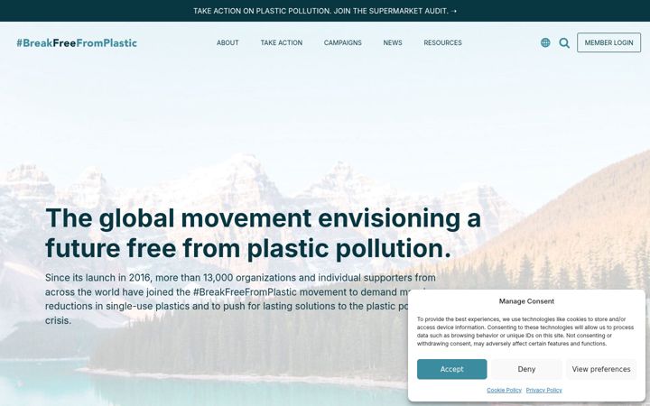 Screenshot of breakfreefromplastic.org