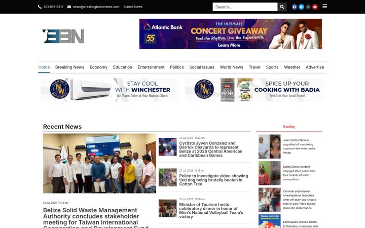 Екранна снимка на breakingbelizenews.com
