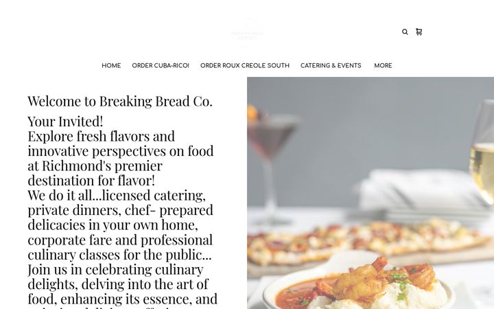 Screenshot of breakingbreadfinefoods.com