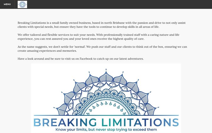 Screenshot of breakinglimitations.com.au
