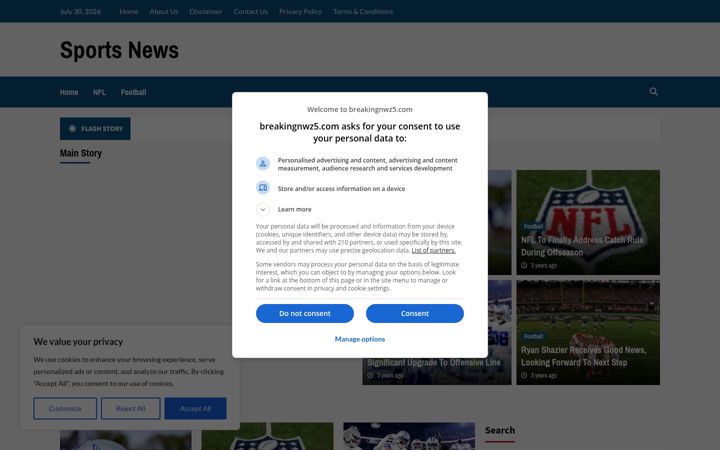 Screenshot of breakingnwz5.com