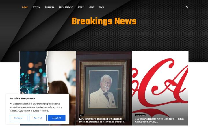Screenshot of breakingsnews.co