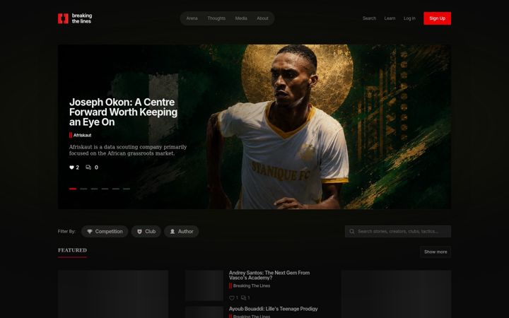 Captura de ecrã de breakingthelines.com