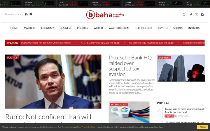 Screenshot of breakingthenews.net