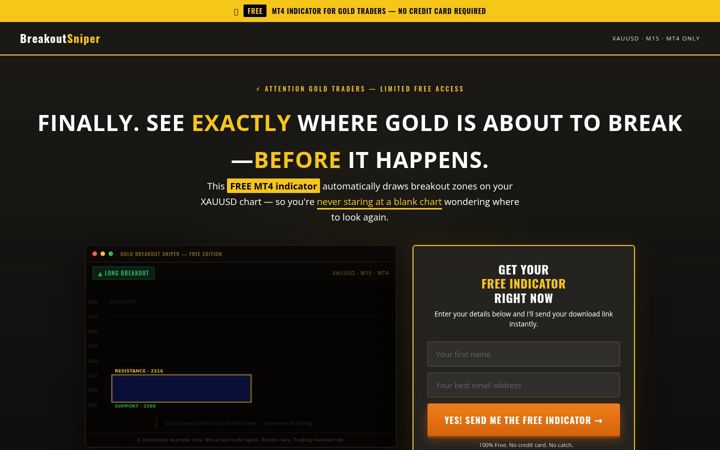 Screenshot of breakoutsniper.com