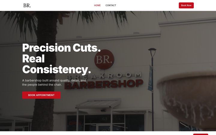 Screenshot of breakroombarber.shop