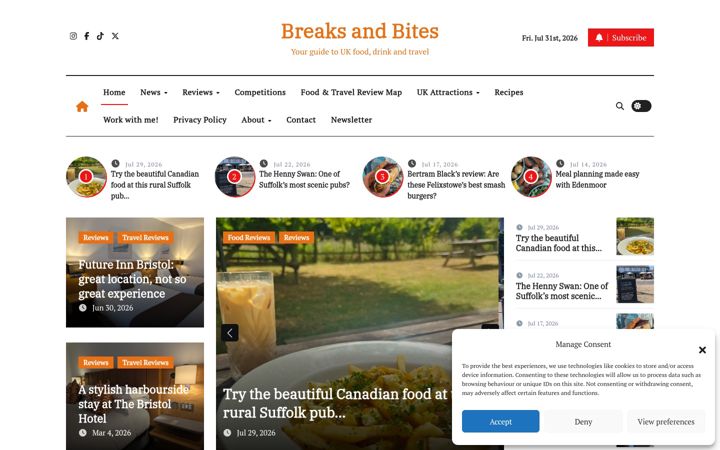 Screenshot ta' breaksandbites.co.uk