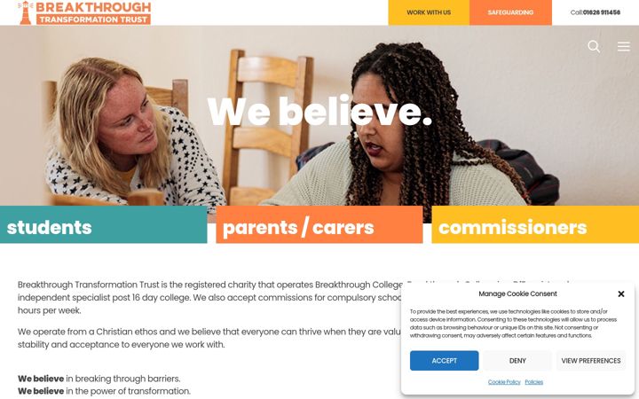 Screenshot of breakthroughtransformationtrust.org