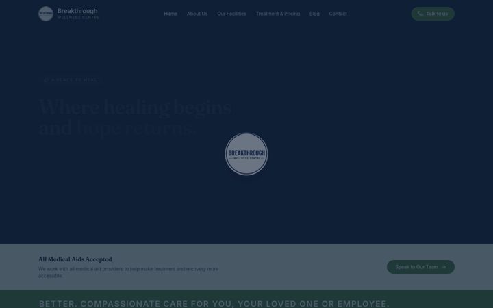 Screenshot of breakthroughwellness.co.za