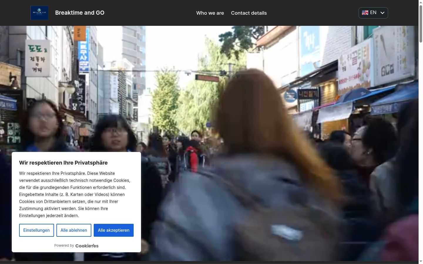 Screenshot del banner di consenso mostrato prima di qualsiasi interazione