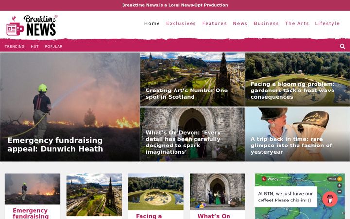 Screenshot ta' breaktimenews.co.uk