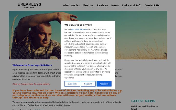 Screenshot of brearleyssolicitors.com