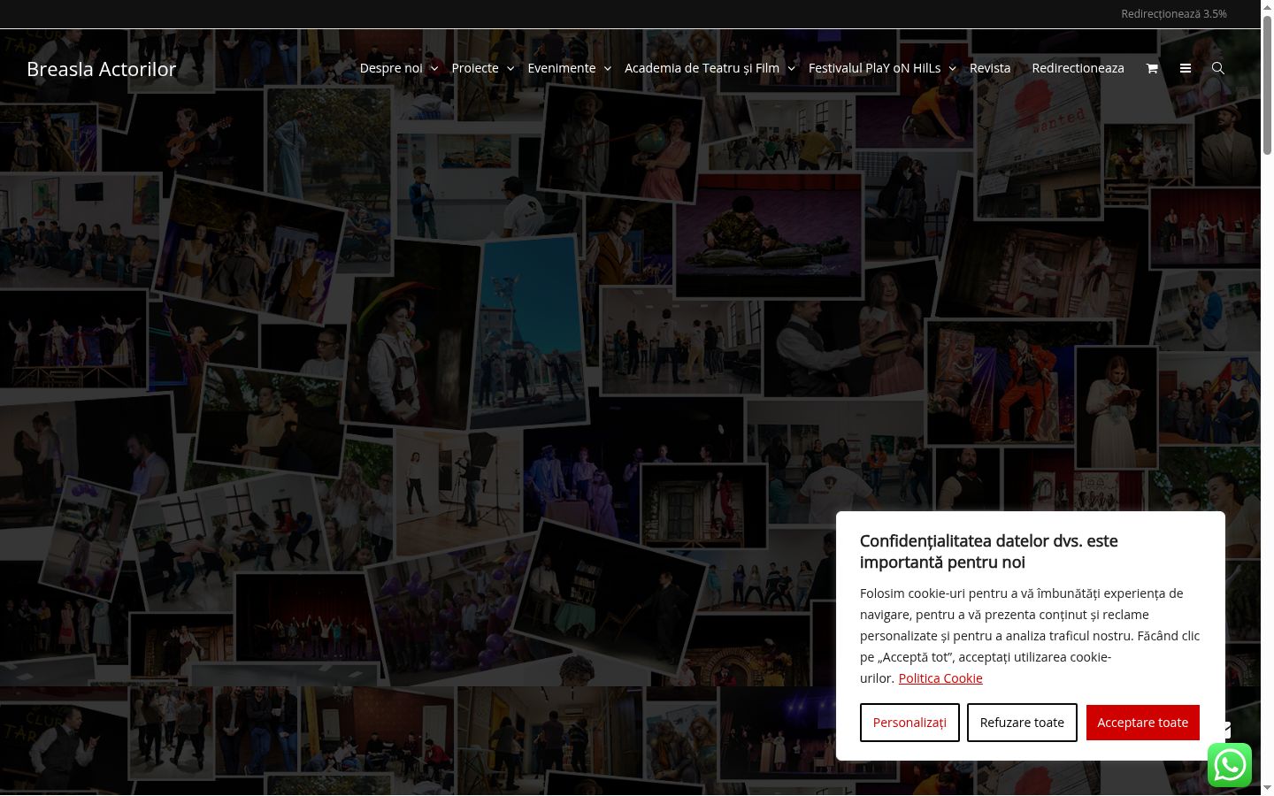 Screenshot of the consent banner shown before any interaction
