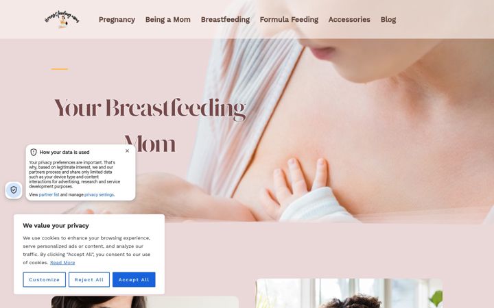 Screenshot of breastfeeding-mom.com
