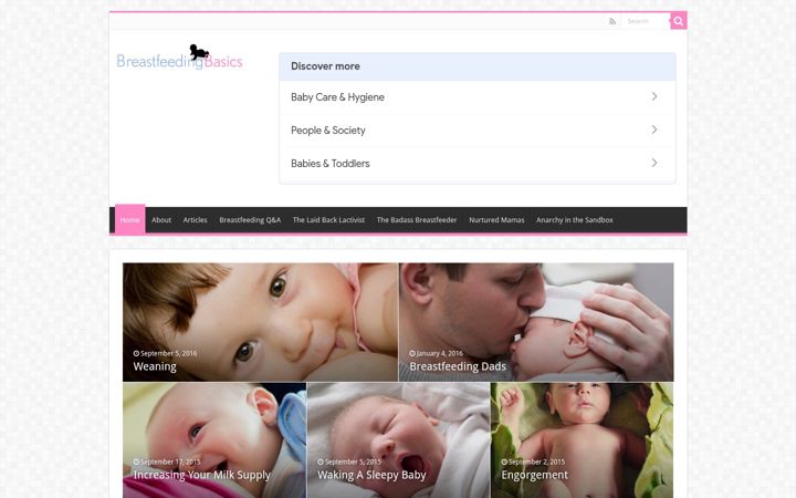 Screenshot of breastfeedingbasics.com