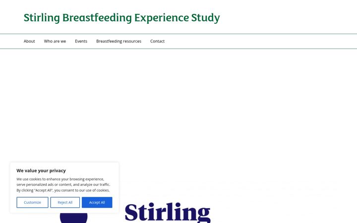 Screenshot of breastfeedingstudy.stir.ac.uk
