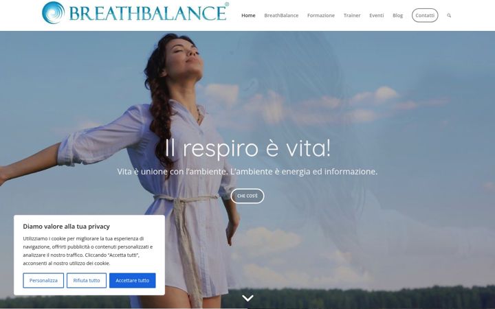Captură de ecran a breathbalance.it