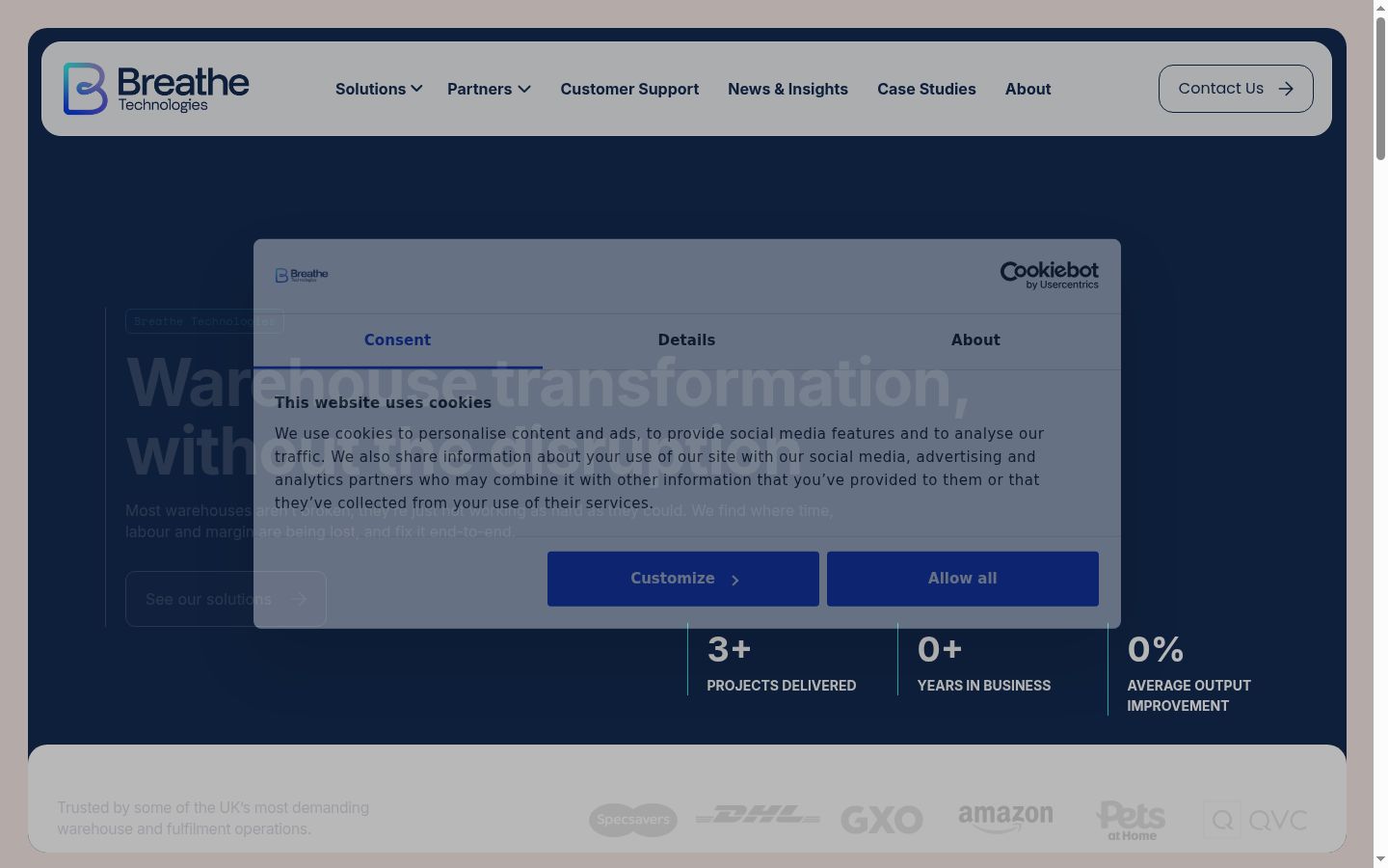 Screenshot tal-banner tal-kunsens muri qabel kwalunkwe interazzjoni