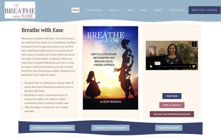 Screenshot ta' breathewithease.co.uk