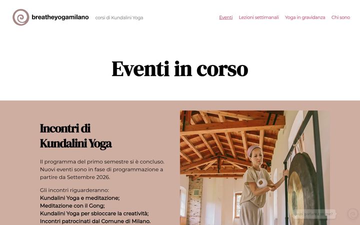 Captură de ecran a breatheyogamilano.it