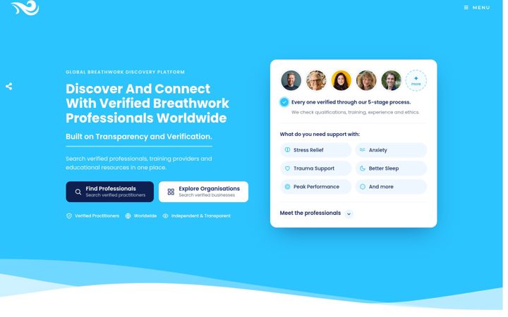 Screenshot of breathfinder.io