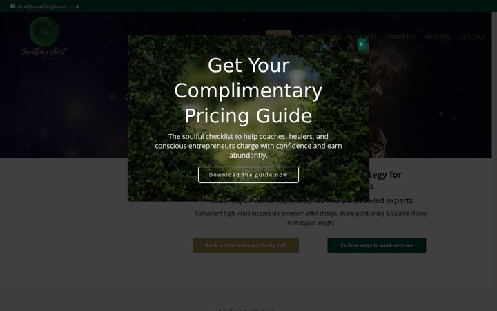 Screenshot of breathingheart.co.uk